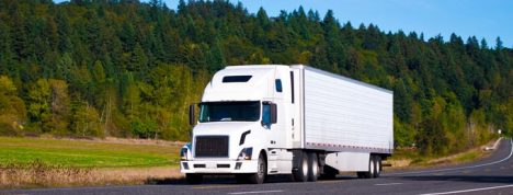 All white Semi truck